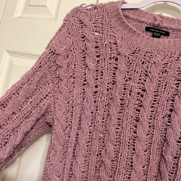 American Eagle Outfitters Soft Pink Size X-Small Knit Longsleeve Sweater - Picture 5 of 10